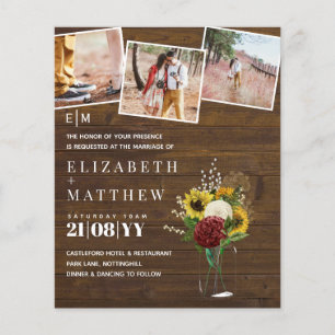 Burgundy and Sunflowers Themed Wedding Budget