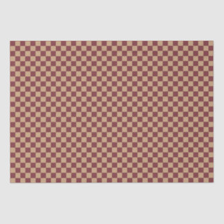 Burgundy And Tan Check Tissue Paper