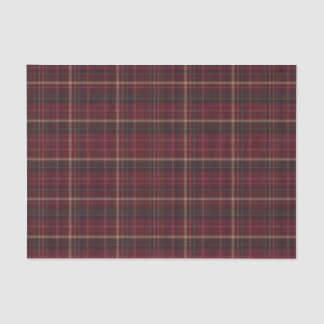 Burgundy and Tan Plaid Tartan Tissue Paper