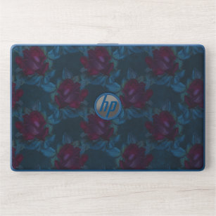 Burgundy and Turquoise Gothic Enchantment Floral HP Laptop Skin