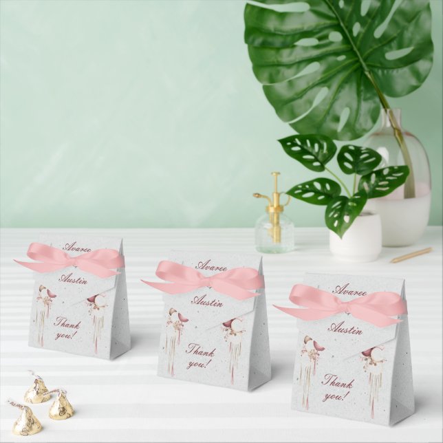 Burgundy and White Balloons and Lanterns On Gray  Favor Boxes (Multiple)