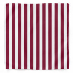 Burgundy and white candy stripes bandana