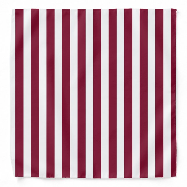 Burgundy and white candy stripes bandana (Front)