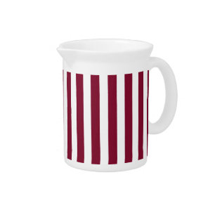 Burgundy and white candy stripes beverage pitcher
