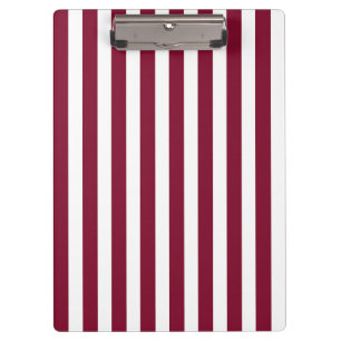 Burgundy and white candy stripes clipboard