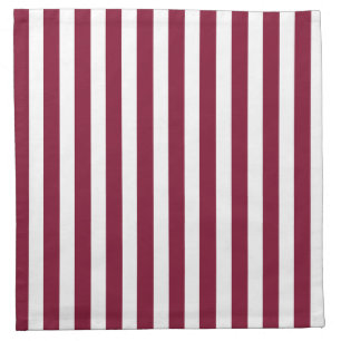 Burgundy and white candy stripes cloth napkin