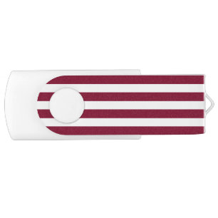 Burgundy and white candy stripes flash drive