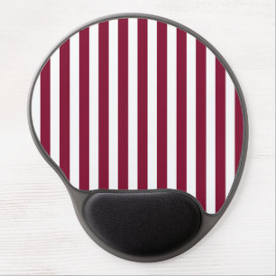 Burgundy and white candy stripes gel mouse pad