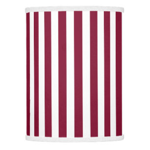 Burgundy and white candy stripes lamp shade