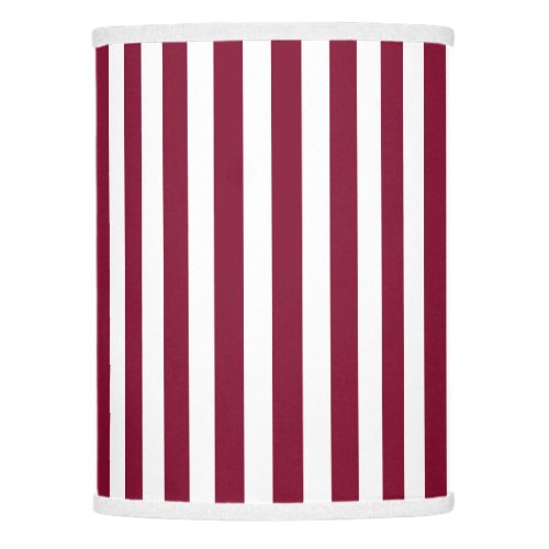 Burgundy and white candy stripes lamp shade