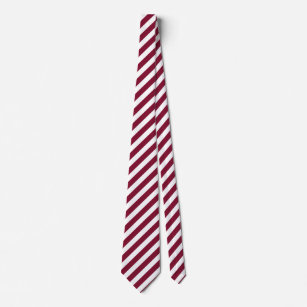 Burgundy and white candy stripes neck tie