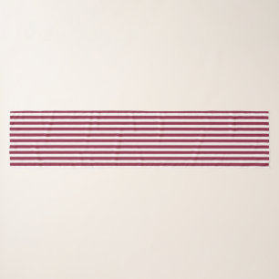 Burgundy and white candy stripes scarf