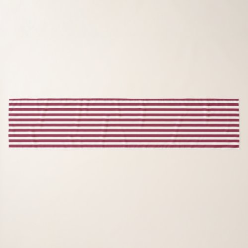 Burgundy and white candy stripes scarf