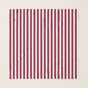 Burgundy and white candy stripes scarf