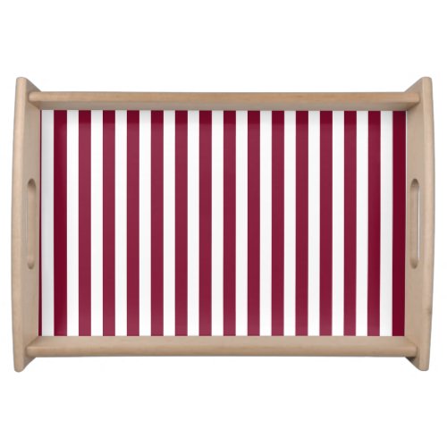 Burgundy and white candy stripes serving tray