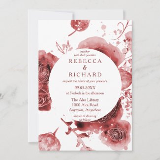 Burgundy and White Charming Wedding