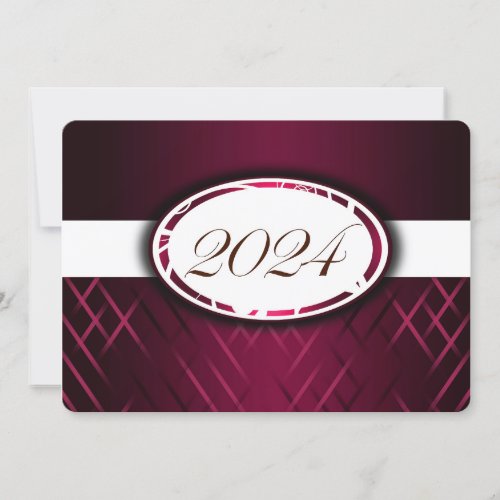 Burgundy and White Class of 2024 Invitations