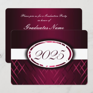 Burgundy and White Class of 2025 Party Invitation