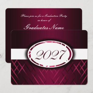 Burgundy and White Class of 2027 Party Invitation