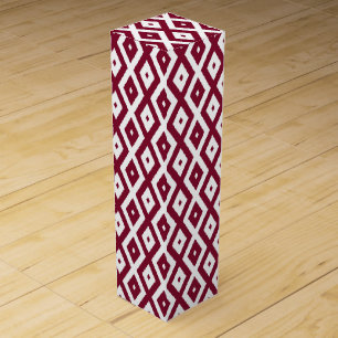 Burgundy and white diamond pattern wine box