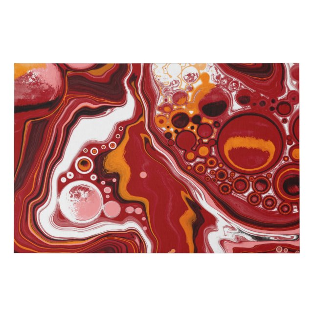 Burgundy and White Digital Fluid Art    Faux Canvas Print (Front)