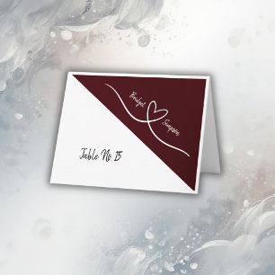 burgundy and white elegant guest Seating Cards