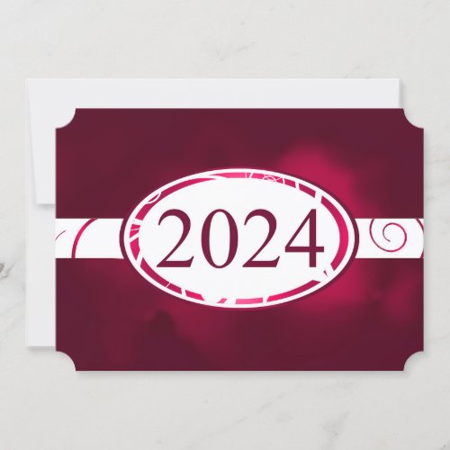  Burgundy and White Floral Button 2024 Card