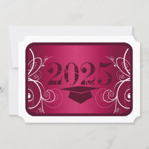 Burgundy and White Frame Graduation Invitation