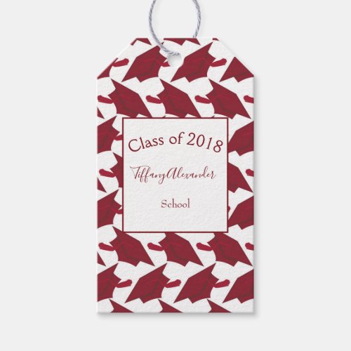 Burgundy and White Grad Congrats Gift Tags
