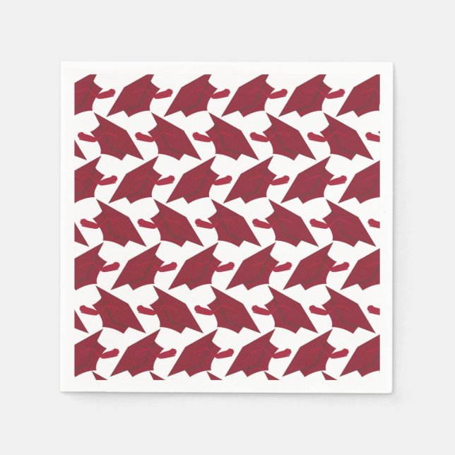 Burgundy and White Graduate Napkins (Front)