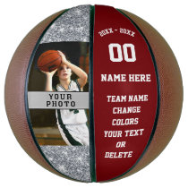 Burgundy and White Personalized Basketball Ball Burgundy and White Personalized Basketball Ball