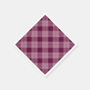 Burgundy And White Plaid Napkins