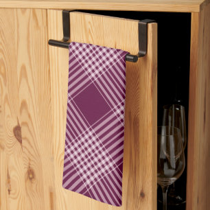 Burgundy And White Plaid Towel