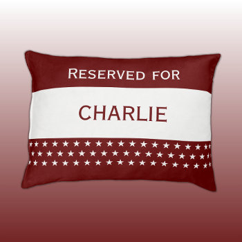 Burgundy And White Reserved For Name Stars Pet Bed by LynnroseDesigns at Zazzle
