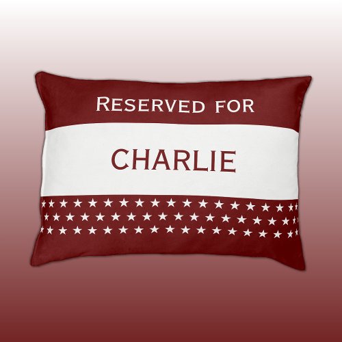 Burgundy and white reserved for name stars pet bed