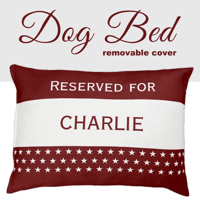 Burgundy and white reserved for name stars pet bed (Creator Uploaded)