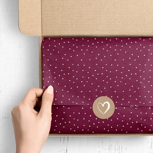 Burgundy and White Snowy Dots  Editable Colors Tissue Paper