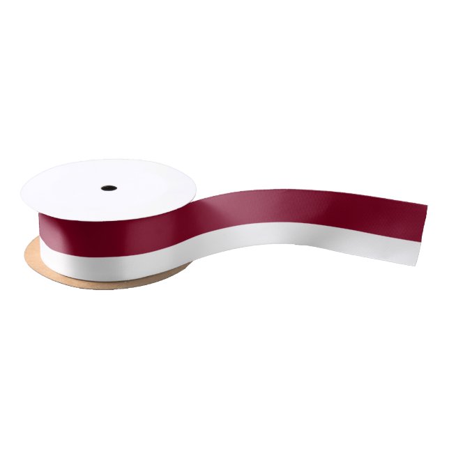 Burgundy and White-Striped Ribbon (Spool)