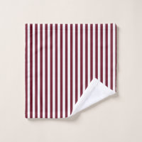 Monogram Burgundy Maroon Dark Red White Bath Towel Set, Zazzle