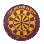 Burgundy and Yellow Family Dartboard with Darts
