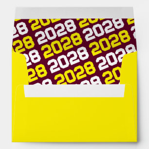 Burgundy and Yellow Graduation Envelopes