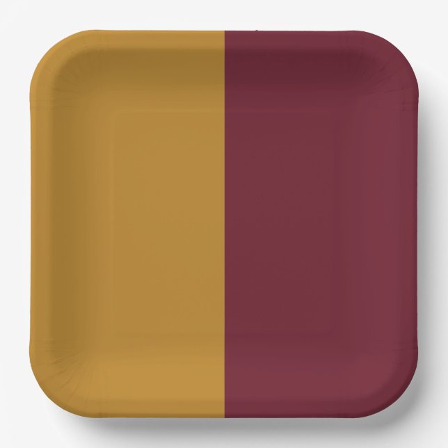  Burgundy and yellow Paper Plates (Front)