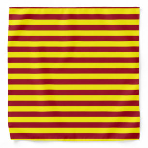 Burgundy and Yellow Stripes Bandana