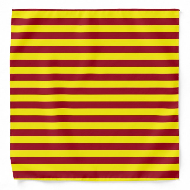 Burgundy and Yellow Stripes Bandana (Front)