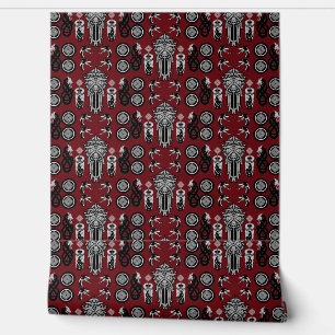Burgundy Anglo Saxon Art Print Wallpaper