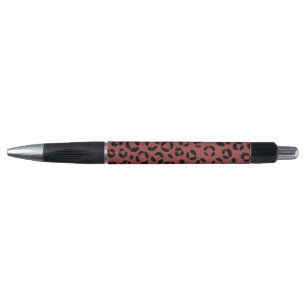 Burgundy Animal Print Pen
