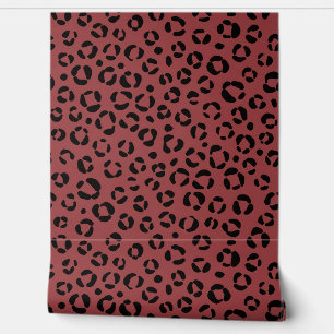 Burgundy Animal Print Wallpaper