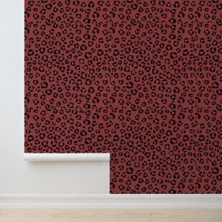 Burgundy Animal Print Wallpaper