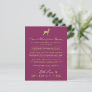 Burgundy Animal Rescue Wedding Donation Card