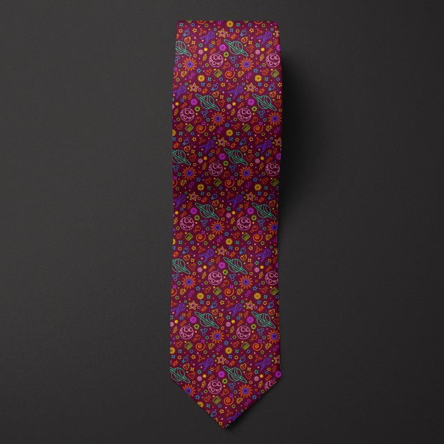 Burgundy Astronomy Stars and Planets   Neck Tie (Creator Uploaded)